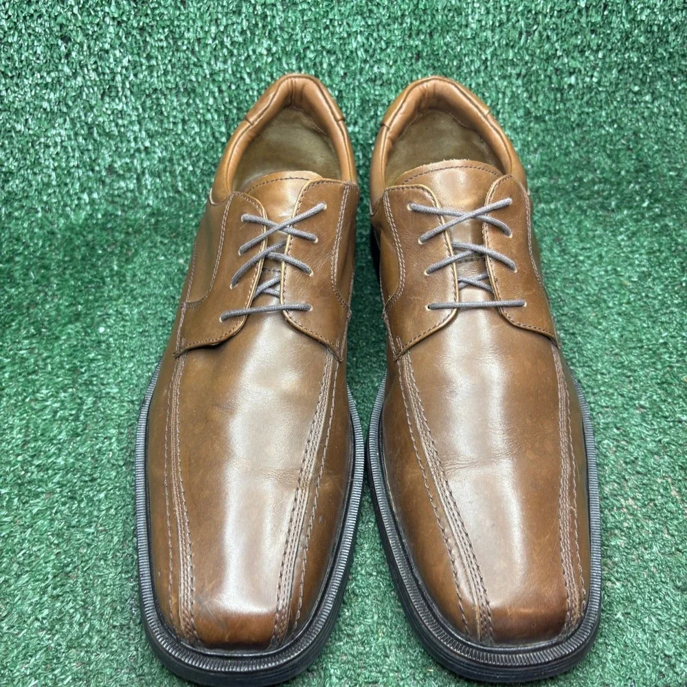 Johnston Murphy XC4 Waterproof Bicycle Toe Leather Oxford Brown Mens Size 11.5 M
